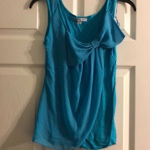Turquoise bow blouse